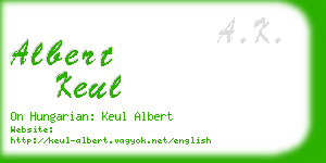 albert keul business card